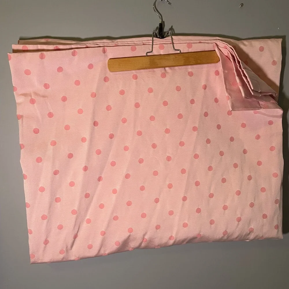 Light Pink Polka Dot Lined Curtains